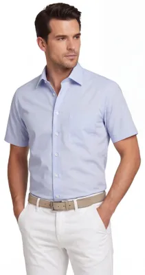 Immagine prodotto di Seidensticker - Camicia da uomo 1/2 manica, non in ferro, moderna, rosa nera con collo Kent (01.003001), taglia:43, colore:Azzurro(48)