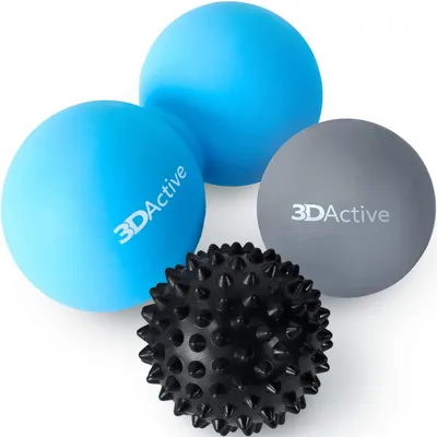 Productafbeelding van 3D-massagebal set voor diepe weefselmassage, triggerpointtherapie, plantaire fasciitis en myofasciale release