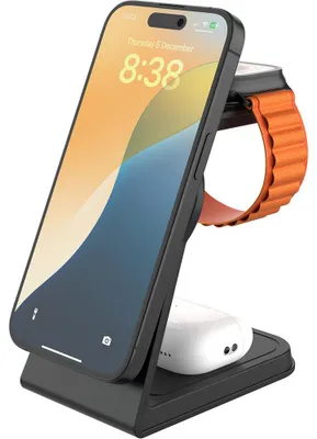 Obrázok produktu pre Indukčná nabíjačka s technológiou Qi2.2, 25 W, určená pre MagSafe, s výkonom 33,5 W, pevná nabíjací stanica MagPowerstation Alu 3, vrátane kábla USB-C, čierna