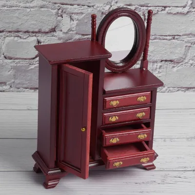 Image de 1:12 Maison de poupée Salon miniature Coiffeuse Accessoires de décoration pour maison de poupée Mannequin à habiller