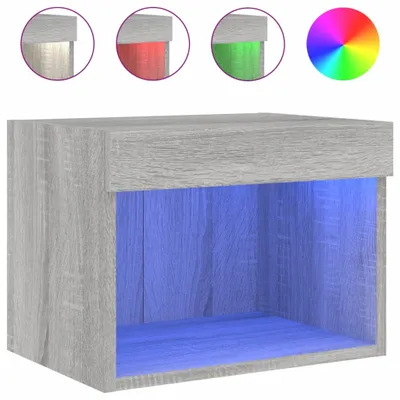 Immagine prodotto di vidaXL Comodino a parete con luci LED Grigio Sonoma