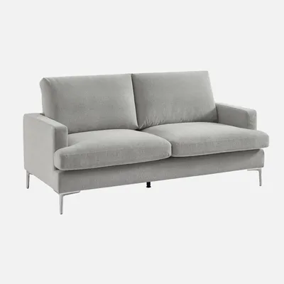 Produktbild von sweeek - 3-Sitzer Sofa mit Stoffbezug - Hellgrau