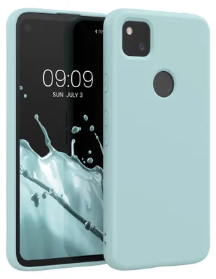 Produktbild von kwmobile Hülle kompatibel mit Google Pixel 4a Hülle - gummierte TPU Silikon Handyhülle - Schutzhülle für kabelloses Laden - Case in Mintgrün
