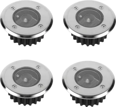 Produktbild von Solar LED Bodeneinbauleuchte rund 85mm Bodeneinbaustrahler 4er Set