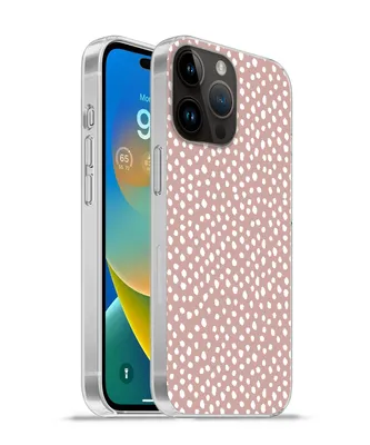 Produktbild von MuchoWow® Handyhülle Schutzhülle Hülle für Apple iPhone 14 Pro - Softcase Polka dots - Weiß - Rosa Silikon Softcase Handy Hülle - Umschlag