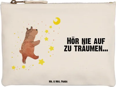 Produktbild von Mr. & Mrs. Panda Kulturtasche Bär Träume Größe M - Weiß - Geschenk, Traumdeutung, Etui, Teddy, Täschchen, Schlampermäppchen, Traum, Make-Up Tasche, aufbewahrungstasche