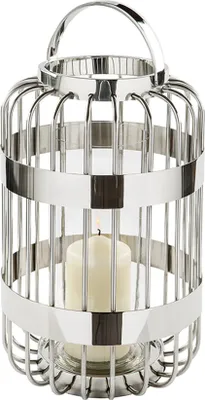Produktbild von Fink CAMERON, Windlicht mit Glas, Glas, silber, H. 40 cm, D. 26 cm Höhe: 39.50 cm Durchmesser: 25.50 cm 159037