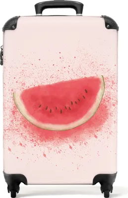 Obrázok produktu pre NoBoringSuitcases.com® Kufr Príručná batožina Kufr na kolieskach Malý cestovný kufor na 4 kolieskach - Melón - Ovocie - Pastel - Leto - Kabína Veľkosť < 55x40x23 cm & 55x40x20 cm - Foto kufor - Kabínkový kufor - Palubná batožinaPríručná batožina Kufrík 55x35x20 cm, 36L,