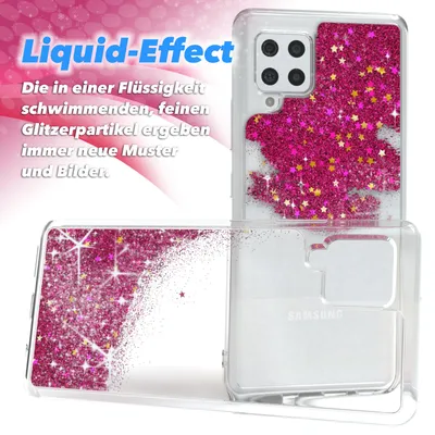 Produktbild von EAZY CASE - Glitzer Hülle kompatibel mit  Samsung Galaxy A42 5G Glitzer Schutzhülle, Soft Case, Backcover Transparent mit Motiv