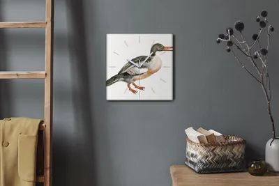 Produktbild von Coloray Hodiny Unikátní 30x30 cm  Tiché hodiny Pro obývací pokoj a kuchyň Nástěnné hodiny Plátno Bílé ručičky hodin - Zvířecí pták