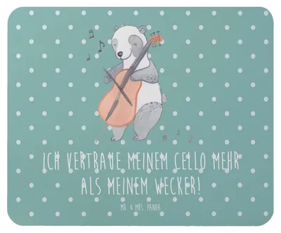 Produktbild von Mr. & Mrs. Panda Mousepad Cello Vertrauen - Meeresbrise - Geschenk, Klassische Musik, Orchester, gummi mauspad, Lernen, Musikinstrument, Instrument, Musiker, pc, Solo