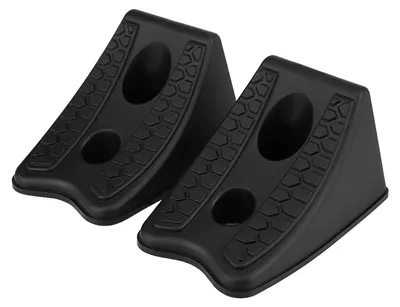 Image de 2 cales antidérapantes en plastique pour voiture, cales de roue, cales d'alignement de roue