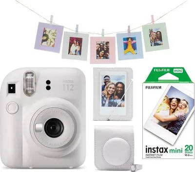 Zdjęcie produktu dla Fujifilm Instax Mini 12 White + zestaw Mini 12 ACC + film 2x10