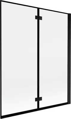 Produktbild von Mexen Mist Badewannenfaltwand 2-flügelig rechts 140 x 150 cm, schwarzer Rahmen, schwarz - 8A9-140-002-70-70-P