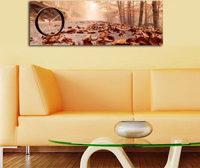 Produktbild von Opviq, 3090CS- CTY1615, Bunt, Wanduhren, 30 x 90, 100% Wildleder -Leinwand