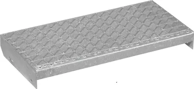 Produktbild von Metallstufe 600x270 mm | verzinkt Gitterroststufen | Treppenstufen