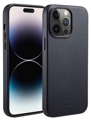 Produktbild von Accezz MagSafe Leather Backcover iPhone 14 Pro Max - Onyx Black