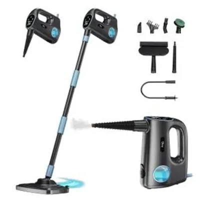 Productafbeelding van Olvy 14-in-1 stoomreiniger met dweilfunctie en touchscreen – 125 °C stoom – Handheld stoomreiniger voor tapijten, banken en harde vloeren – 5 meter kabel