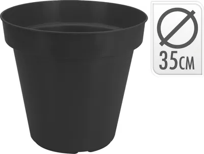 Immagine prodotto di Altre marche Vaso da fiori rotondo 35 cm Nero