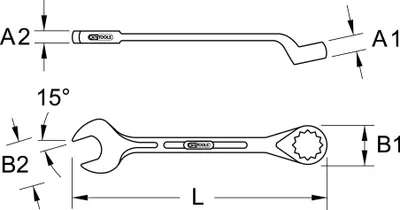 Image de KS Tools Clés mixtes, contrecoudées, 1.15/16" - 517.2632