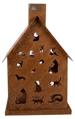 Productafbeelding van Clayre & Eef Decoratiefiguur Huis, bruin, metaal
