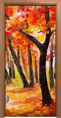 Produktbild von Türposter 90x200 cm Türaufkleber Türtapete Türfolie Klebefolie Landschaft Herbst Bäume Wald Wasser
