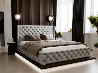Produktbild von GrainGold Polsterbett Kingston 120x200 cm - Bett 120x200, Polsterbett mit Bettkasten und Lattenrost - Hellgrau (Magic Velvet 2218)