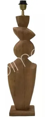 Immagine prodotto di Lampada da tavolo marrone in legno di mango, dimensioni 18x12x72 cm