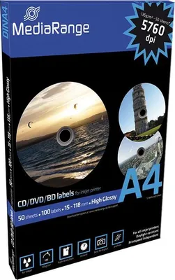 Image de MediaRange MRINK132 Etiketten für CD/DVD/BD MediaRange 100er Pack