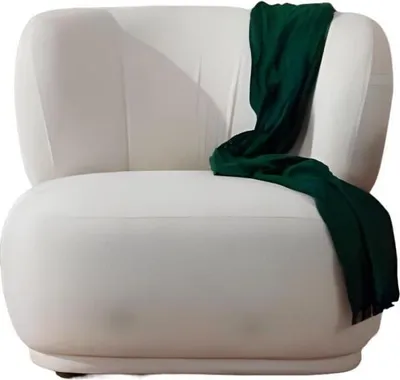 Immagine prodotto di Sedia lounge bianca soggiorno 1 posto tessile monoposto mobili di design