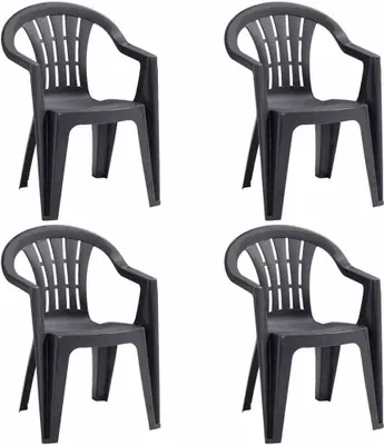 Produktbild von JARDIN Cuba SET 4x Stapelsessel graphit Kunststoff N01364