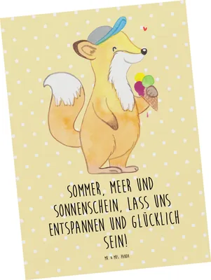 Produktbild von Mr. & Mrs. Panda Ansichtskarte Sommer Meer Strand - Gelb Pastell - Geschenk, Postkarten, einzelkarte, Postkarte, Farben, Küstenurlaub, Küste, Jahreszeiten, Grußkarte, am