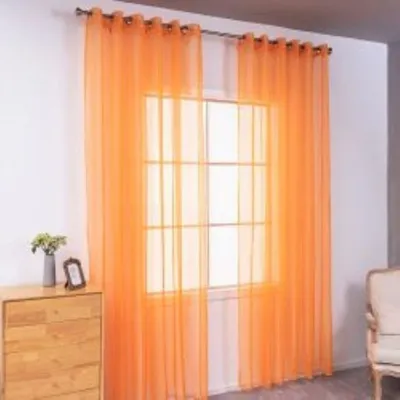 Verdunkelungsvorhang mit Ösen, 2 Stück, Orange, 140 x 230 cm