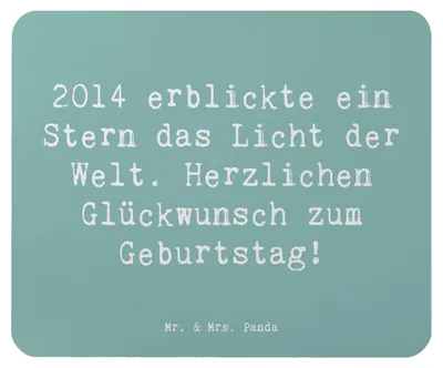 Produktbild von Mr. & Mrs. Panda Mouse Pad Spruch 2014 Geburtstag Stern - Meeresbrise - Geschenk, Alter, Glückwunsch, computer mousepad, laptop mauspad, Geburtstagsgeschenk, Geburtsjahr