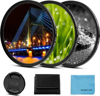 Produktbild von Fotover 77mm Sternfilter Set 3 Teilig mit Objektivdeckel & Filterbeutel