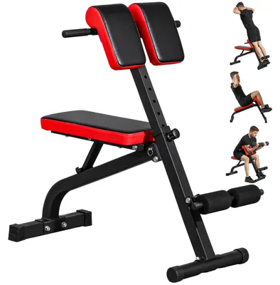 Productafbeelding van Romeinse stoel, hyperextensiebank en gewichtsbank, opvouwbare trainingsbank, multifunctionele fitnessbank tot 300 kg