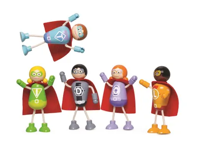 Produktbild von Bigjigs Toys Superhero Figure Pack, 3 Jahr(e), Mehrfarbig