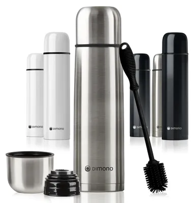 Thermosflasche 500 ml, Edelstahl, doppelwandig, mit Becher, auslaufsicher