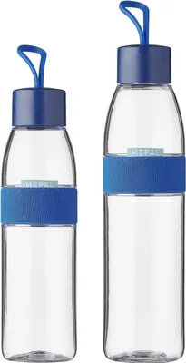 Produktbild von Mepal - Duo Pack Trinkflasche Ellipse Vivid Blue - 500 & 700 ml Inhalt - auch für kohlensäurehaltige Getränke - bruchfestes Material - auslaufsicher - Spülmaschinengeeignet