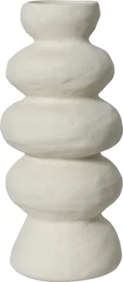 Produktbild von Skulpturale Vase 30x13,5cm Steingut Weiß