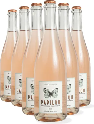 Image de Papilou vin Pétillant Naturel rosé 2023 Lot 6 Bouteilles 75cl