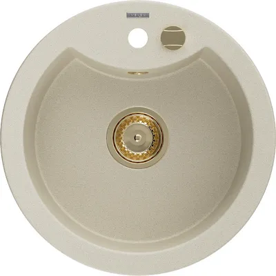 Produktbild von Mexen Diego 1-Becken-Granit-Spüle 488 x 480 mm, Beige, Siphon Gold - 6512481000-69-G