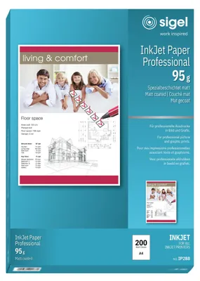 Image de Sigel Professional IP288 - Papier couché mat - High White - A4 (210 x 297 mm) - 95 g/m2 - 200 feuilles (IP288)