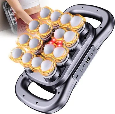 Image de Pistolet de massage avec 9 réglages et 16 têtes de massage, idéal pour le dos, les épaules et les jambes