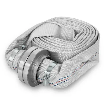 Produktbild von EBERTH 2" Feuerwehrschlauch Flachschlauch mit Storz Kupplung, Schlauch Länge 10m, Durchmesser 2 Zoll, Gewebeschlauch, Industrieschlauch