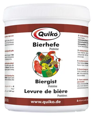 Productafbeelding van Quiko Biergist 400g - Eiwitrijke aanvulling op het dagelijkse voer voor siervogels