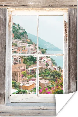 Produktbild von MuchoWow® Poster Durchschauen - Italien - Blumen 60x90 cm - Wanddekoration
