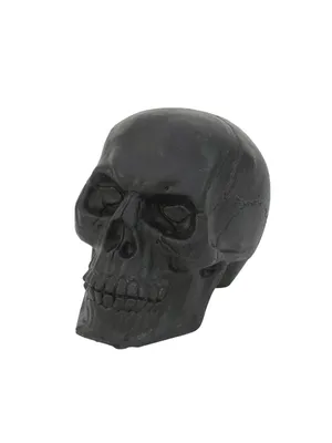 Zdjęcie produktu dla Czarna czaszka - plastikowa - 16 cm - dekoracja na Halloween