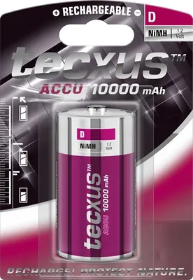 Produktbild von D (Mono)/HR20 Akku - 10000 mAh, 1 Stk. im Blister Nickel-Metallhydrid Akku (NiMH), 1,2 V