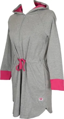 Immagine prodotto di RAGNO Vestaglia donna corta manica lunga con zip e cappuccio CUORE & BATTICUORE by RAGNO articolo N11048, Taglia 42, Cotone 60%,Poliestere 40%